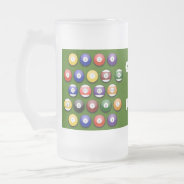 Colored Numbered Pool Balls On A Beer Glass Frosted Glass Beer Mug at Zazzle