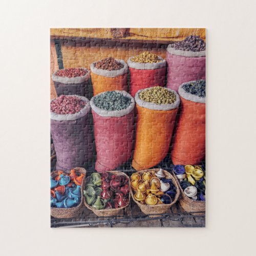Colored Nuts The Market Marrakesh Morocco Jigsaw Puzzle