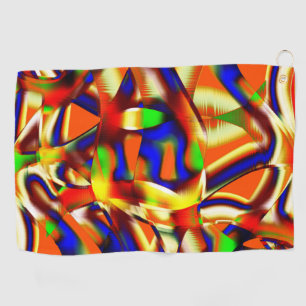 Colored of majestic colors, blue and orange fought golf towel