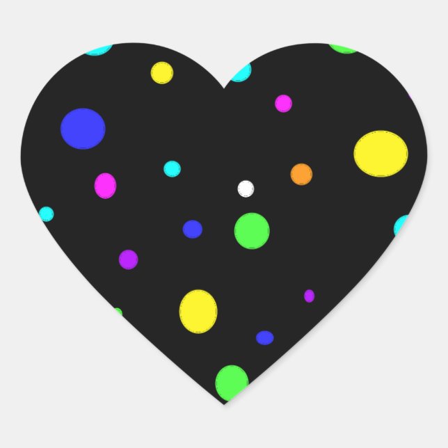 Colored Orbs-heart sticker (Front)