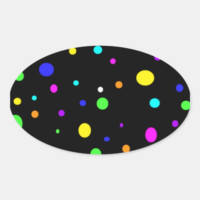 Colored Orbs-oval sticker (Front)