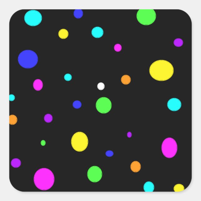Colored Orbs-square sticker (Front)