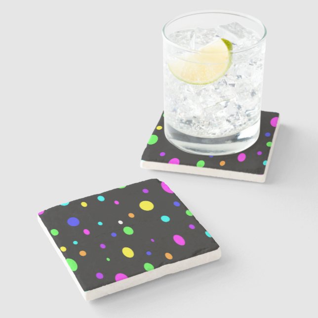 Colored Orbs Stone Coaster (Side)