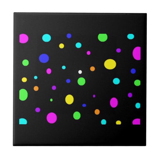 Colored Orbs-tile Ceramic Tile (Front)