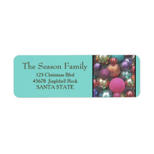 Colored ornaments Holiday Address Label