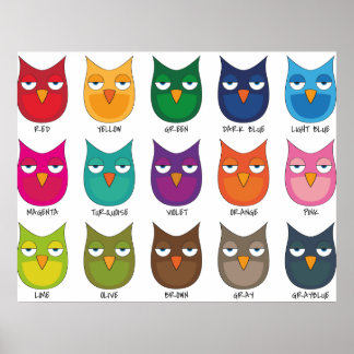 Colored Owls / Colored Owls Poster