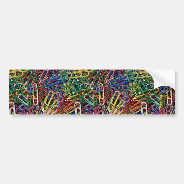 Colored paper clips bumper sticker