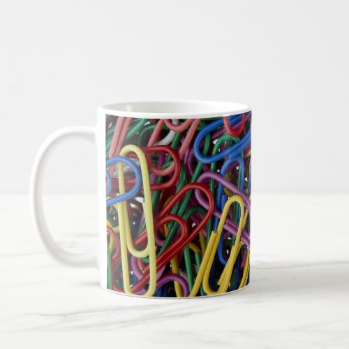 Colored paper clips coffee mug