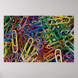 Colored paper clips poster