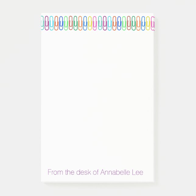 Colored Paperclips Post-it Notes (Front)