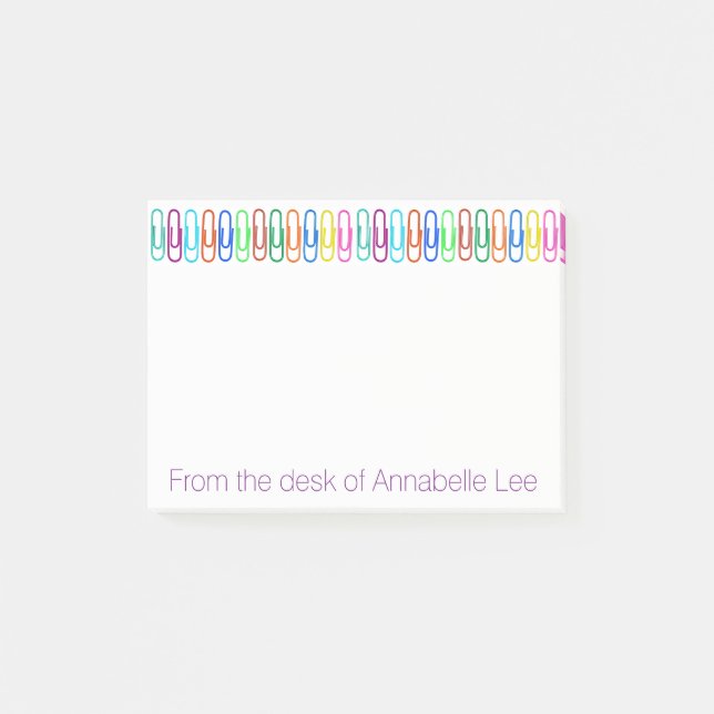 Colored Paperclips Post-it Notes (Front)