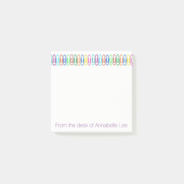 Colored Paperclips Post-it Notes (Front)