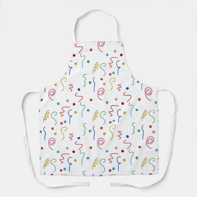 Colored Party Confetti Pattern Apron (Front)