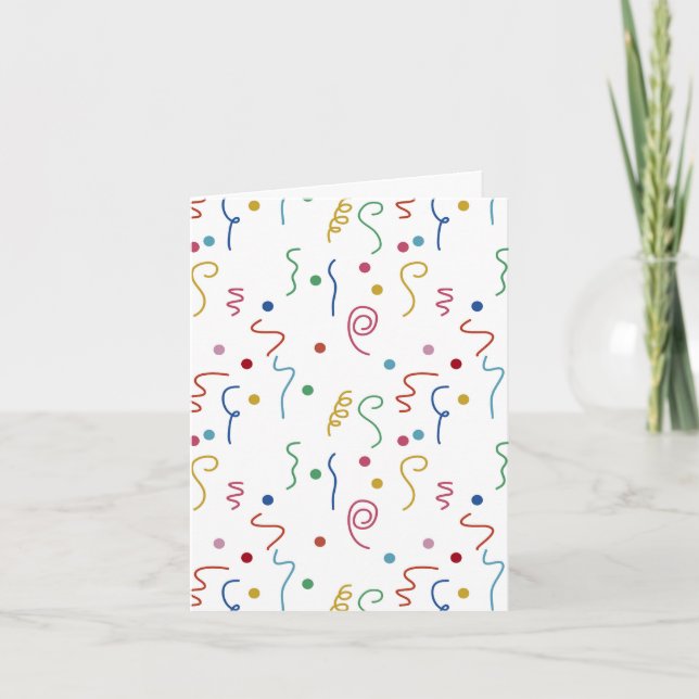 Colored Party Confetti Pattern Card (Front)