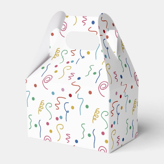 Colored Party Confetti Pattern Favor Boxes (Front Side)