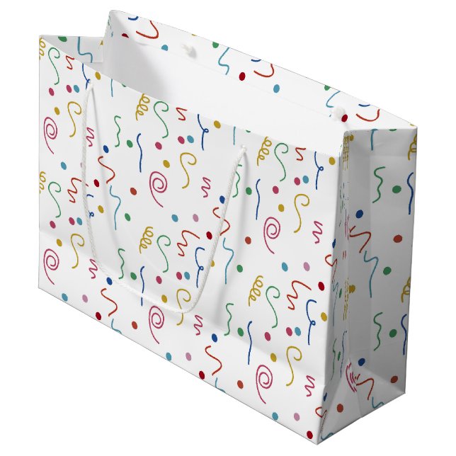 Colored Party Confetti Pattern Large Gift Bag (Front Angled)