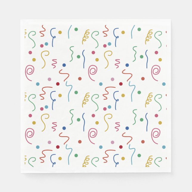 Colored Party Confetti Pattern Napkins (Front)