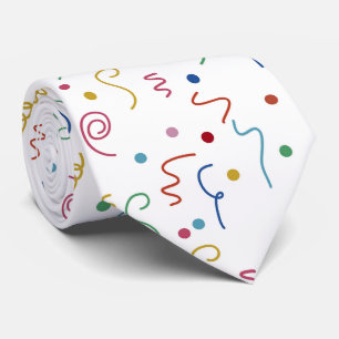 Colored Party Confetti Pattern Neck Tie