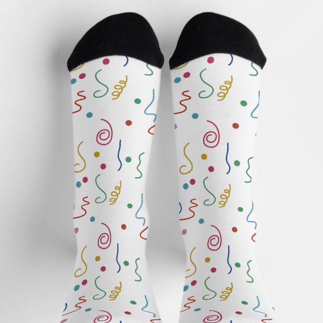 Colored Party Confetti Pattern Socks (Top)