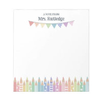 Colored Pastel Pencils Note From School Teacher