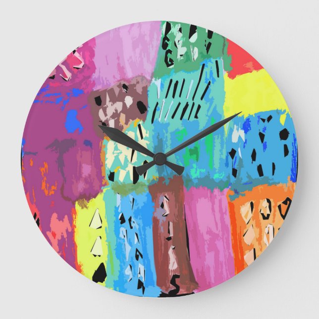Colored patches large clock (Front)