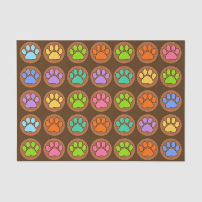 Colored Paws Tissue Paper (Front)