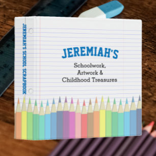 Colored Pencil and Paper School Work and Artwork 3 Ring Binder