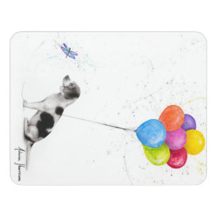 Colored Pencil Drawing The Beagle Dog And Balloons Door Sign