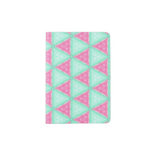 Colored Pencil Pastel Teal Pink Passport Holder