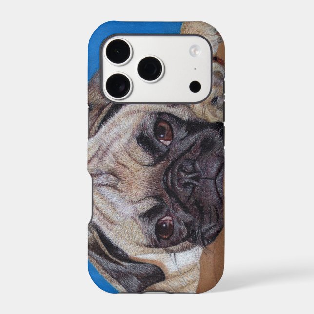 Colored Pencil Pug Iphone Case (Back)