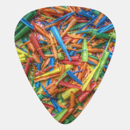 Colored Pencil Shavings Guitar Pick