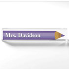 Colored Pencil Teacher's Custom Desk Nameplate