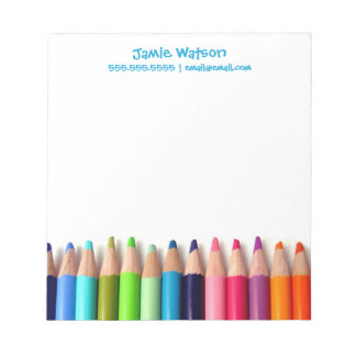 Colored Pencils - Add your name Notepad
