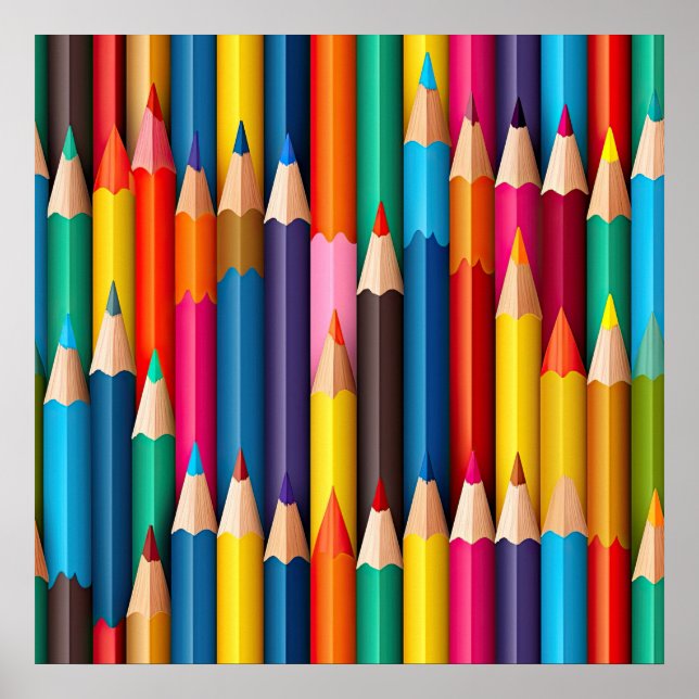 Colored Pencils Art Poster (Front)