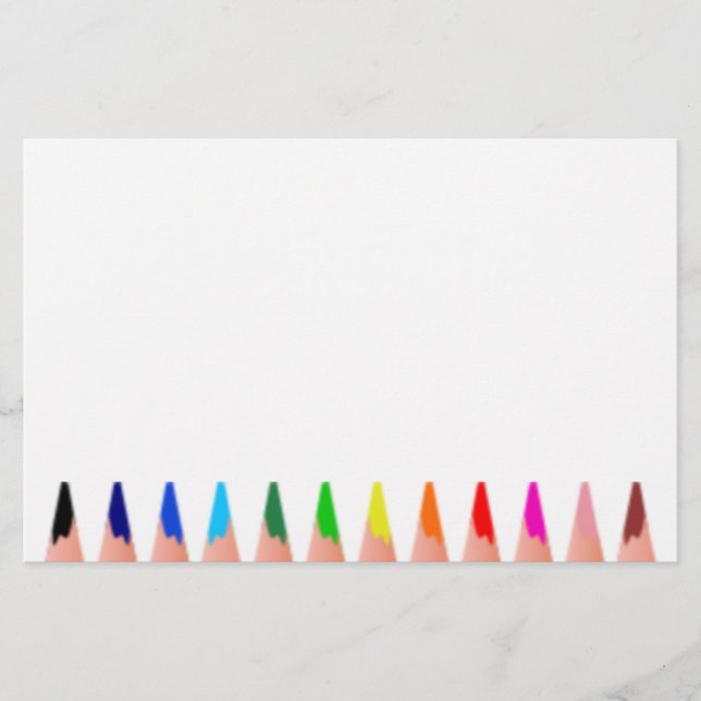Colored Pencils Art Stationery (White) (Front)