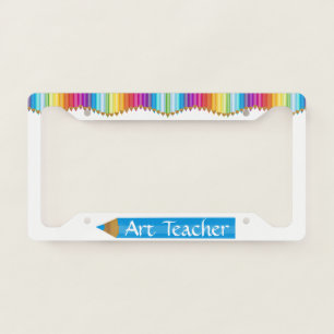 Colored Pencils Art Teacher License Plate Frame