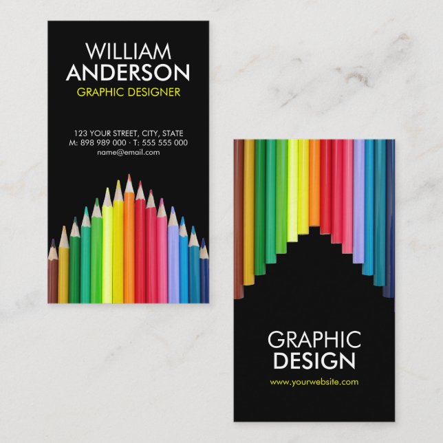 Colored Pencils Artist Illustrator business card (Front/Back)