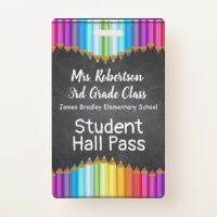 Colored Pencils Bathroom / Hall Pass Badge