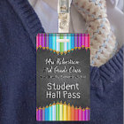 Colored Pencils Bathroom / Hall Pass Badge
