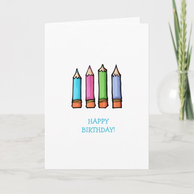 Colored Pencils Birthday Card (Front)