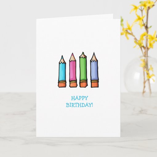 Colored Pencils Birthday Card | Zazzle