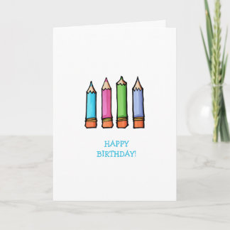 Colored Pencils Birthday Card