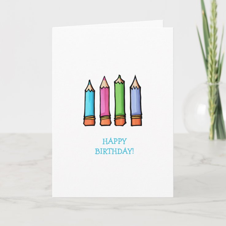 Colored Pencils Birthday Card | Zazzle