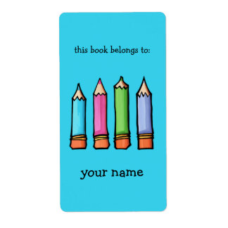 Colored Pencils blue Bookplate