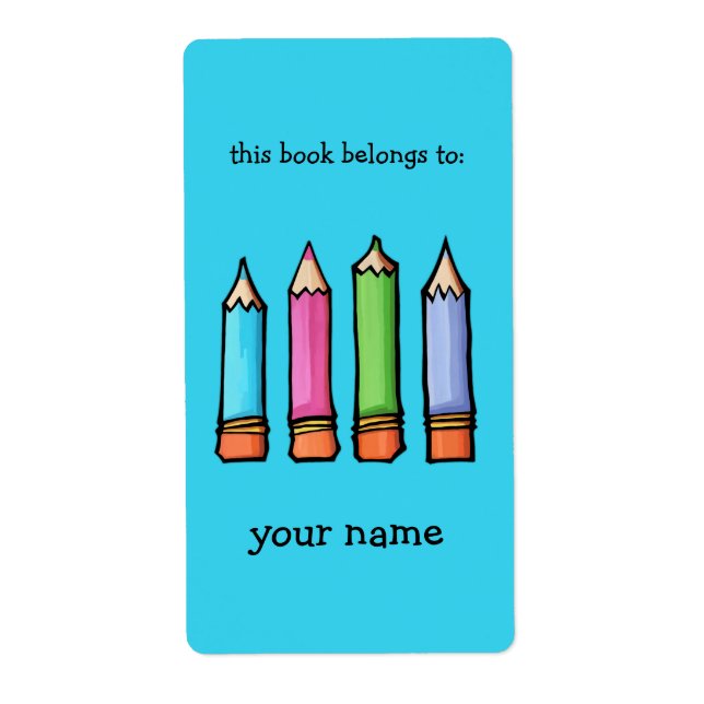 Colored Pencils blue Bookplate (Front)