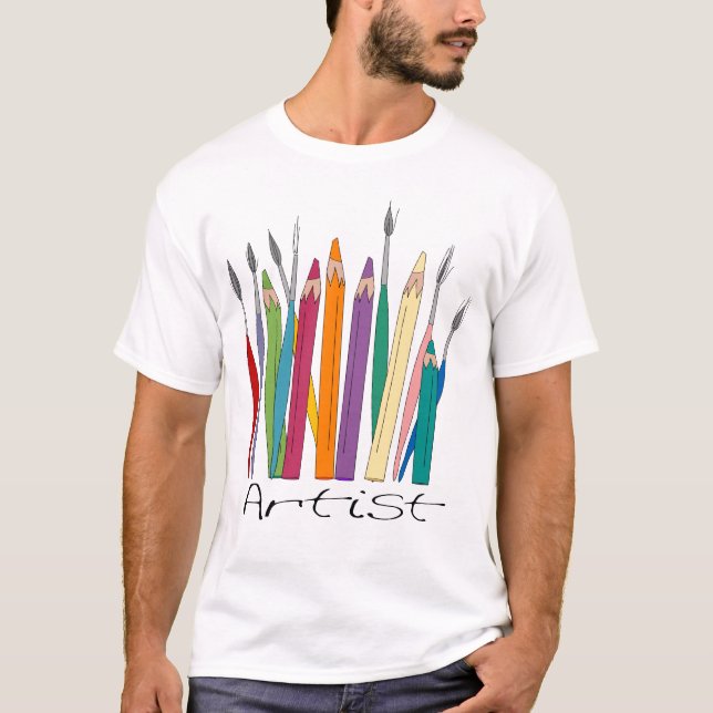 Colored Pencils & Brushes T-Shirt (Front)