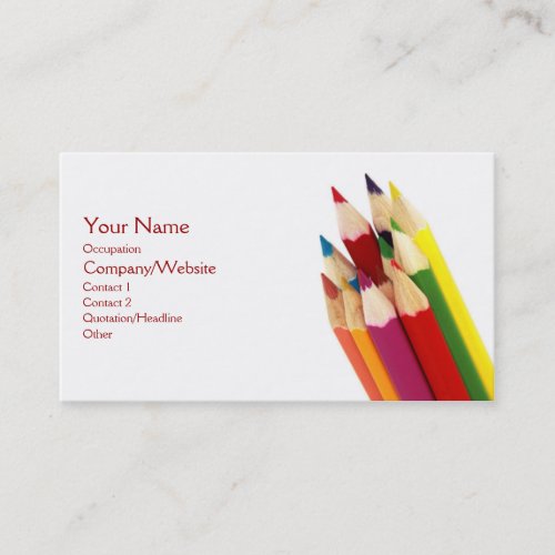 Colored Pencils Business Card Templates