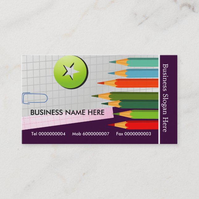 Colored Pencils Business Cards (Front)