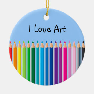 Colored Pencils Ceramic Ornament