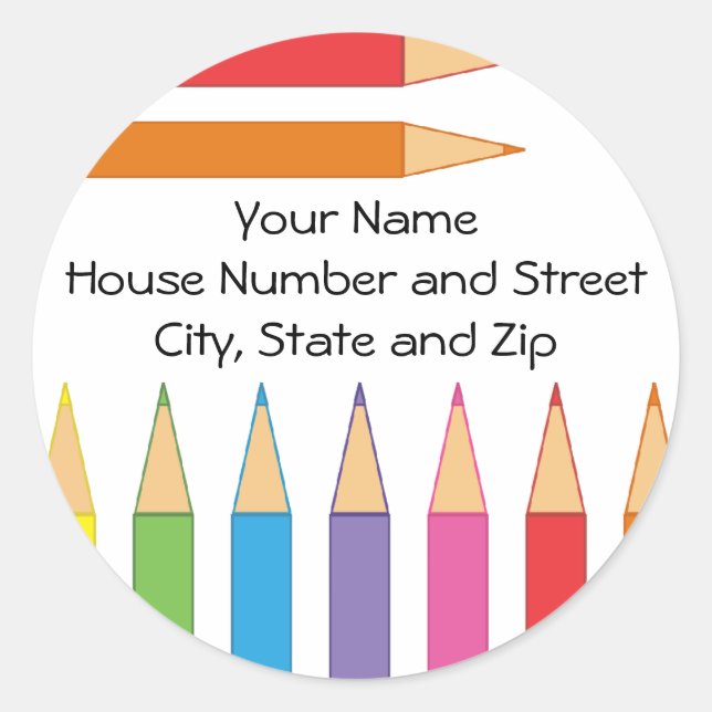 Colored Pencils Classic Round Sticker (Front)